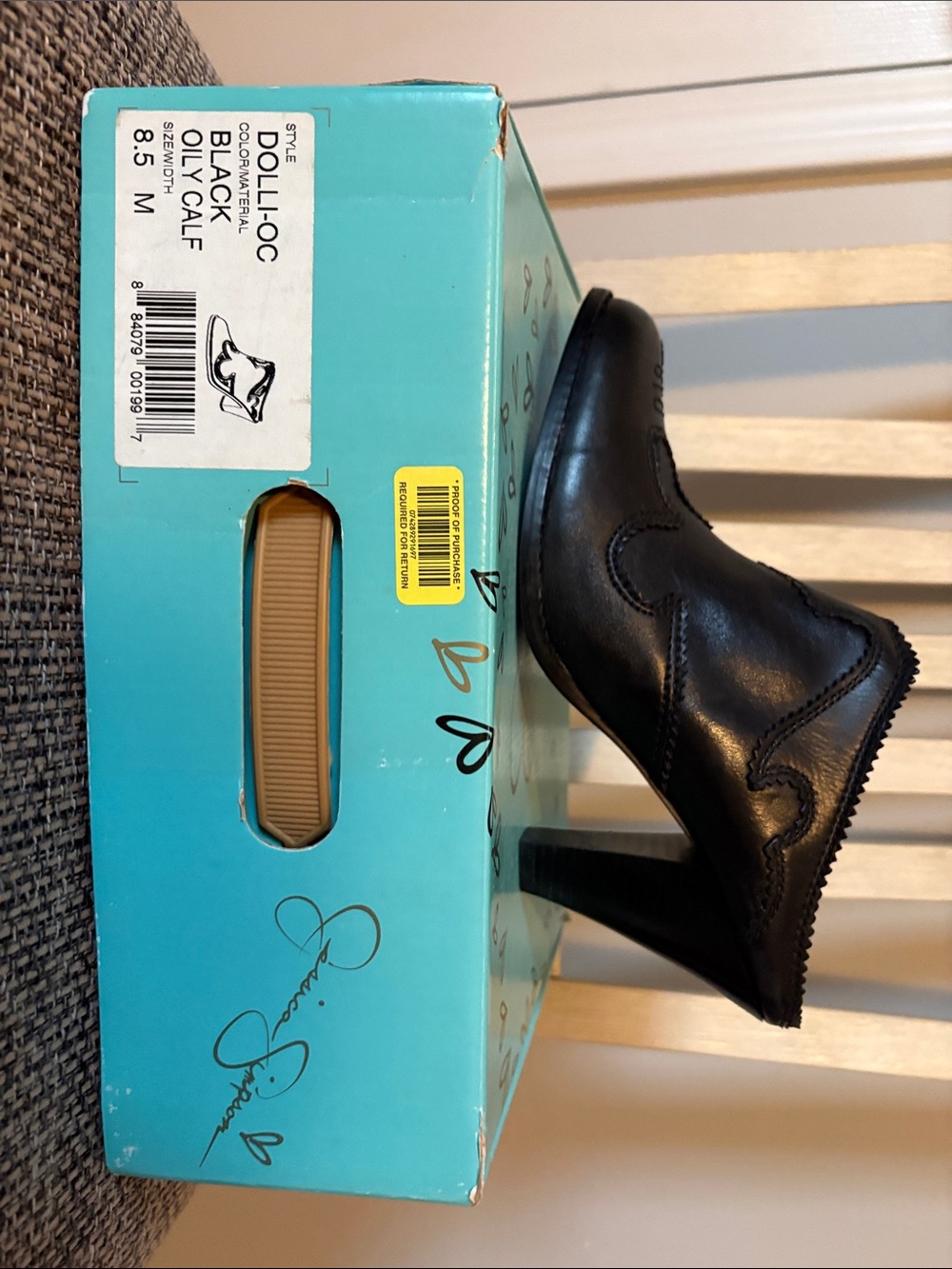 Jessica Simpson Black Leather Western-Style Heel Booties